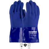 Xtra Tuff Oil Resistant PVC Glove with Blue Kevlar Liner and Rough Grip - Large, Dozen
